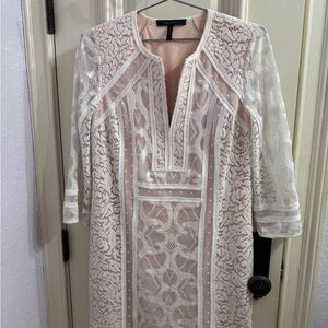 BCBGMAXAZRIA White and Pink Dress